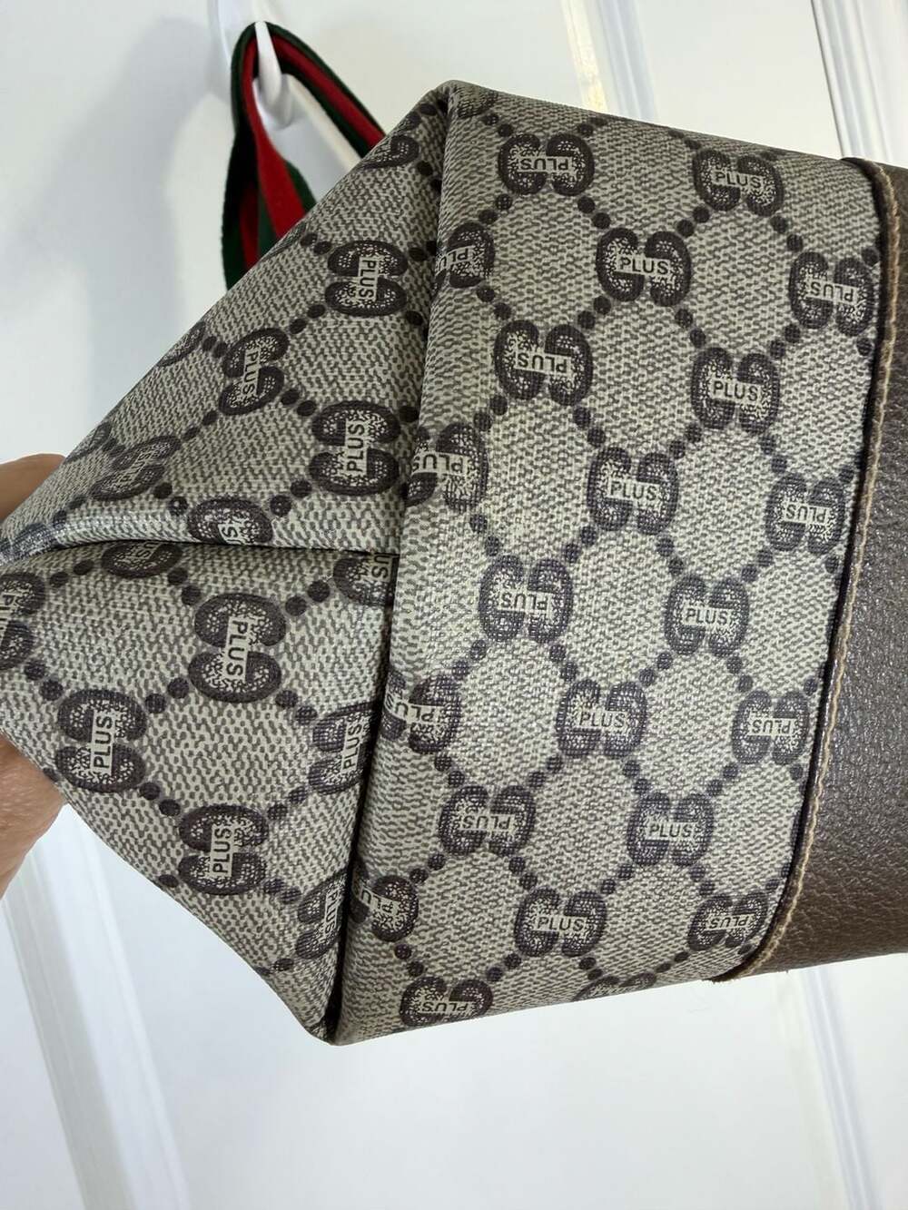 Authentic Vintage Gucci Plus GG Monogram Sherry Line Web Tote Bag - Picture 7 of 11